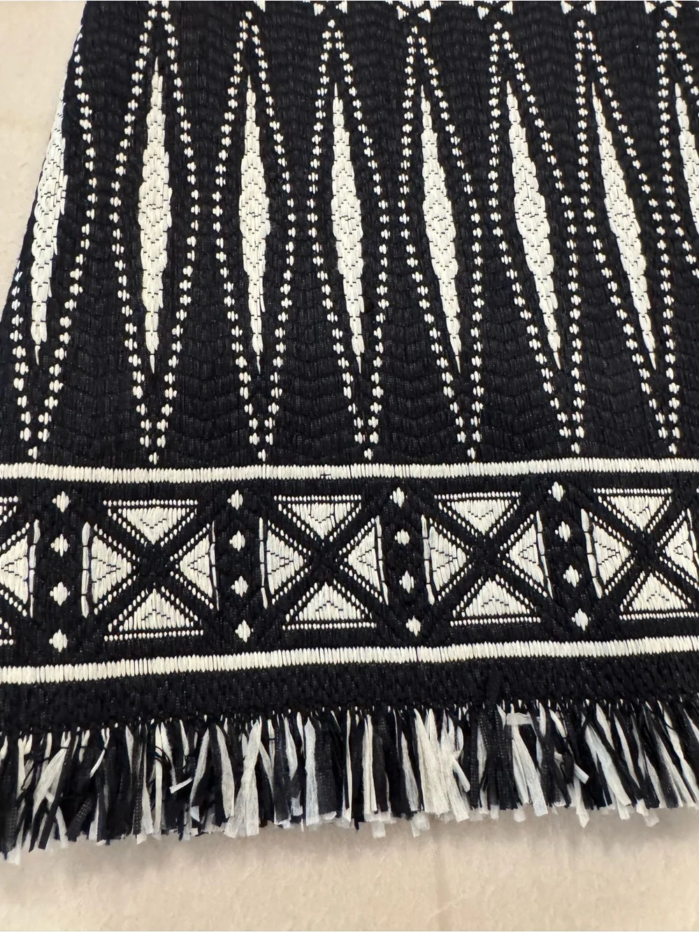 Tory Burch Black and White Sleeveless Knit Mini Dress